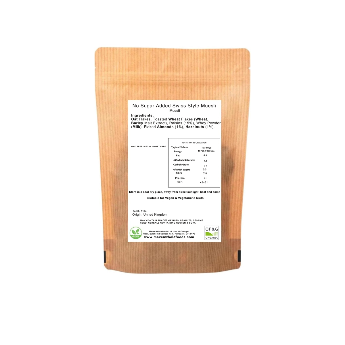 No Sugar Added Swiss Style Muesli