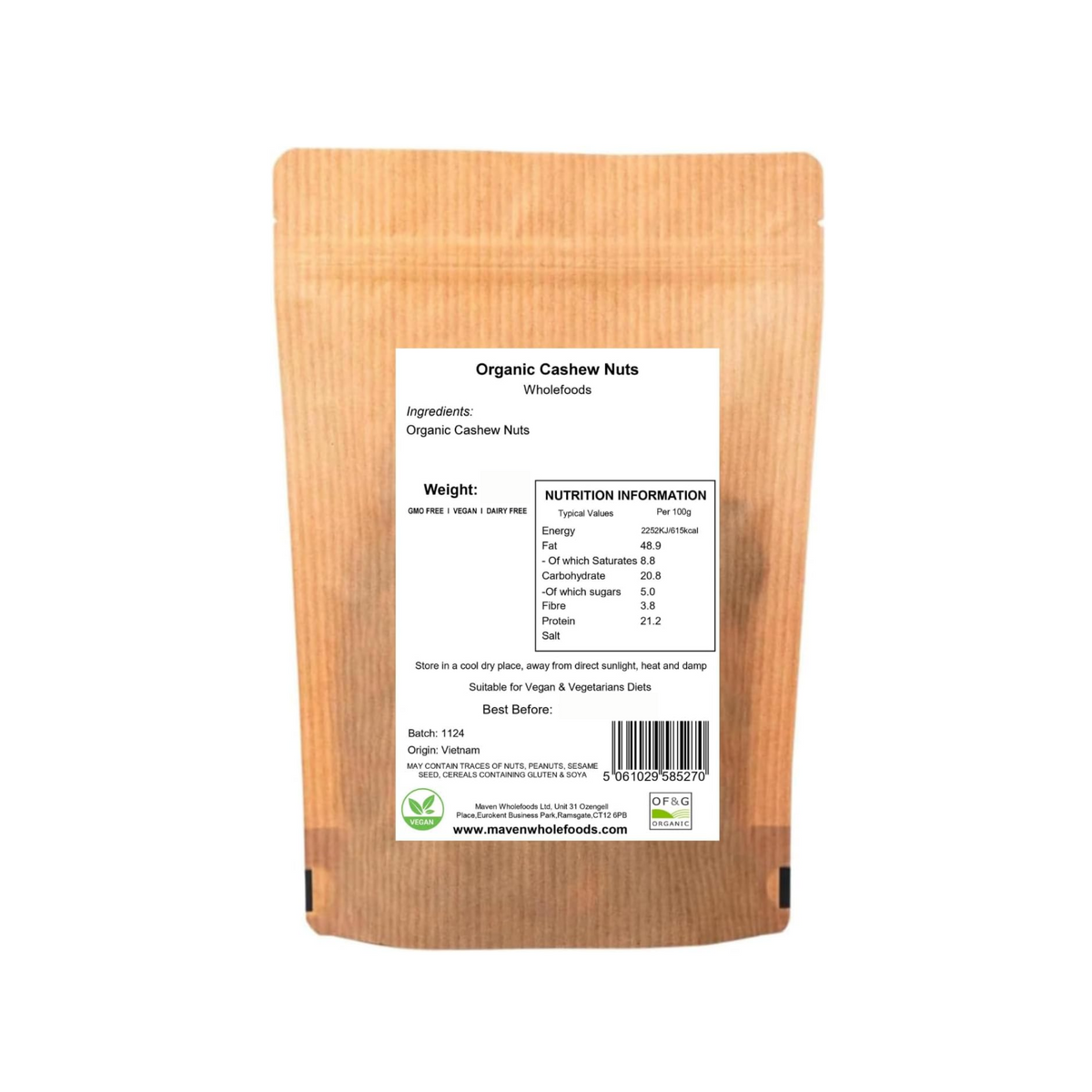 Organic Cashew Nuts Whole