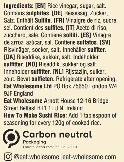 Organic Sushi Rice Vinegar 500ml - Eat Wholesome