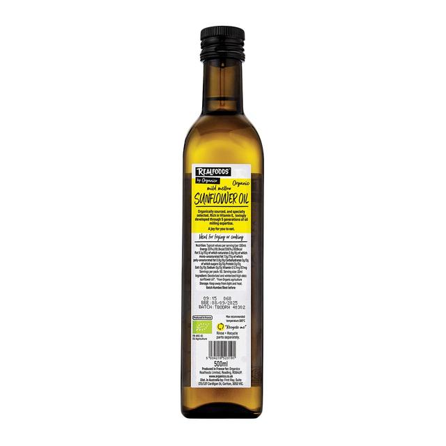 Organic Mild Mellow Sunflower Oil 500ml - Organico